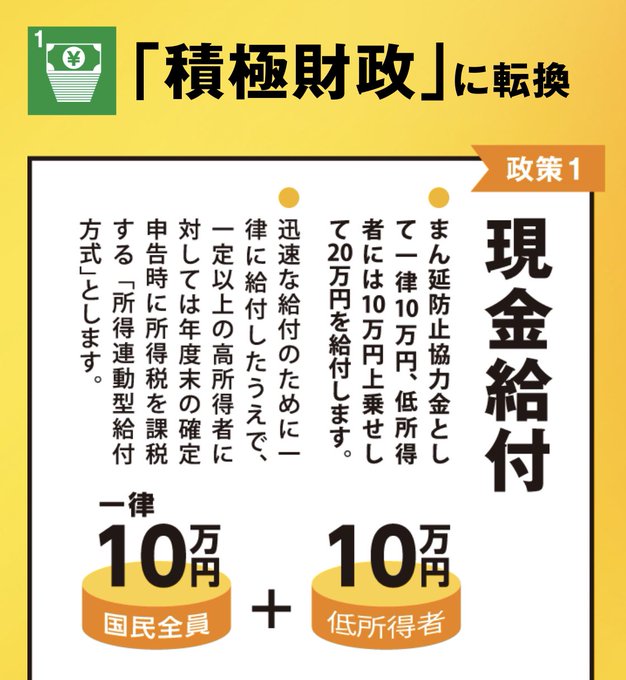 【玉木代表】国民民主党が提案してきた10万円一律現金給付がスピーディで効率的